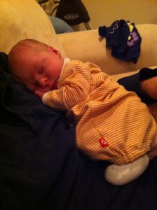 Cuddling with Daddy - she looks just like Ethan here.