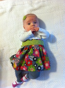 Noelle modeling her Easter outfit.