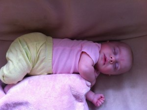 Sometimes she still naps in unconventional places!