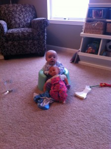 Ethan thought baby sister needed a baby sister.