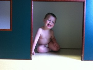 Under the exam table at the doctor's office.