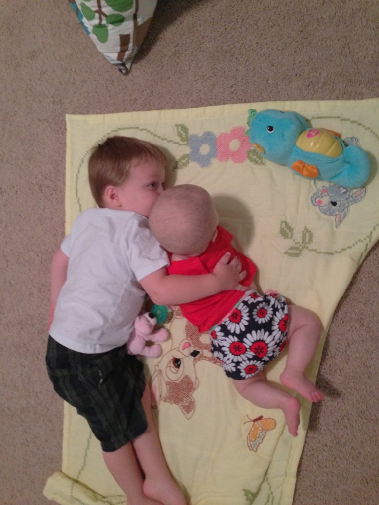 Ethan loves his sister!