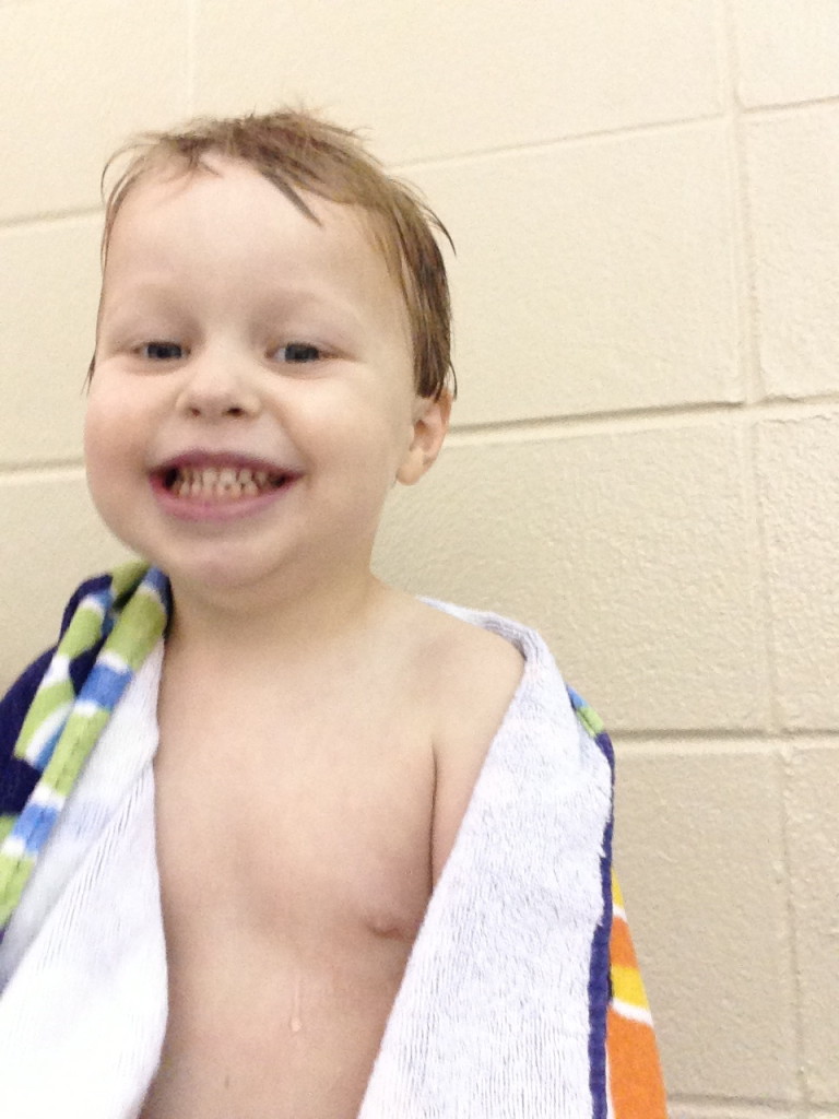 After swim class.