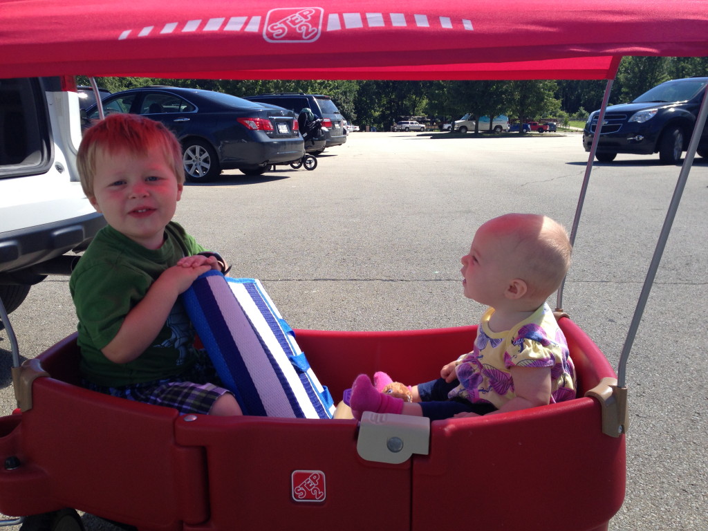 Wagon ride at the park.