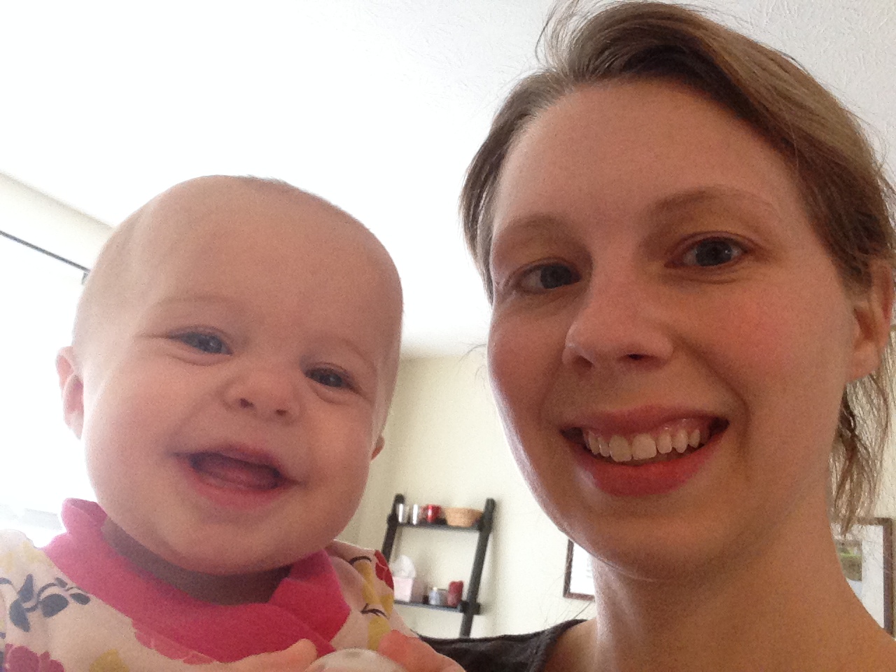 Noelle loves seeing herself in the camera!
