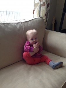 Just chewing on her foot, no big deal.