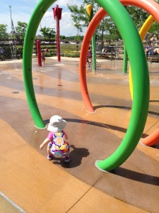 First time this year at the splash park - she was a natural.