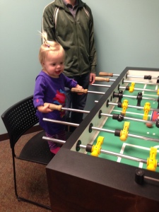Also a natural at foosball.