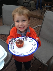 Spider cupcake at our neighbors house.