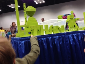 Someone had spelled out his name in Legos (not us)!